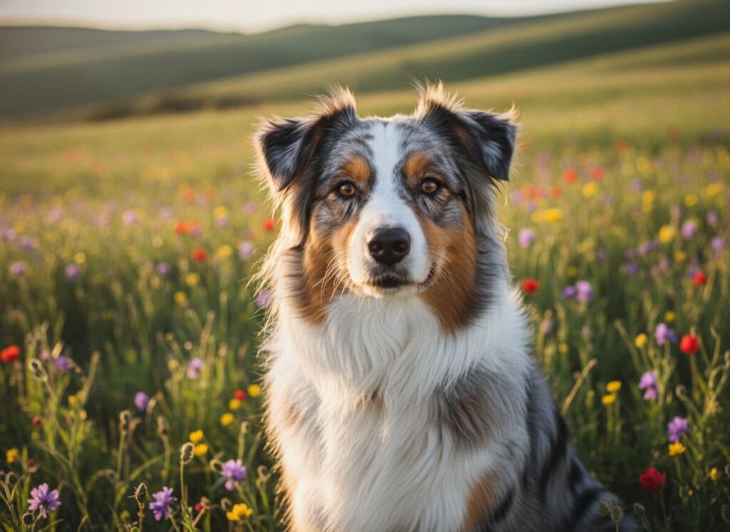 Walking Australian Shepherds